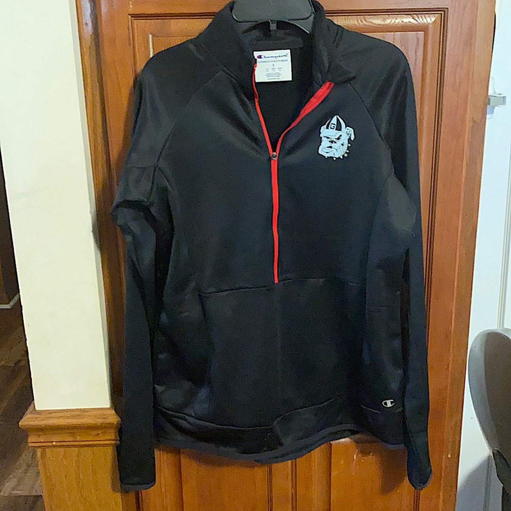 Champion UGA lightweight 3/4 zip pullover